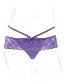 Fantasy For Her Crotchless Panty Thrill-Her O/S Purple